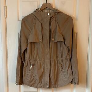 Zara Tan Rain Jacket Hooded size medium